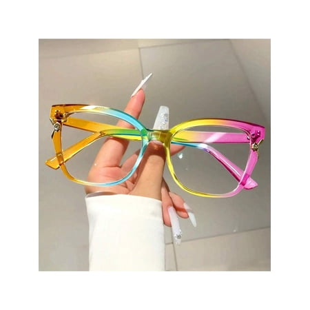 2026 New Retro Women's Fashion Cat Eye Style Dress-Up Glasses, Design Colorful Frame Non-Prescription Glasses