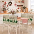 thumbnail image 2 of Vintage Christmas Chair Covers Set of 1 Green Cartoon Pine Leaf Merry Christmas Linen Chair Back Covers Stretch Removable Washable Slipcovers Protector for Dining Room Kitchen Party Decor, 2 of 5