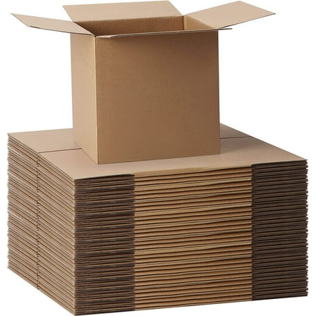 Calenzana 40 Pack 6x6x6 Shipping Boxes, Corrugated Cardboard Box for Shipping and Mailing, Brown, Recycled