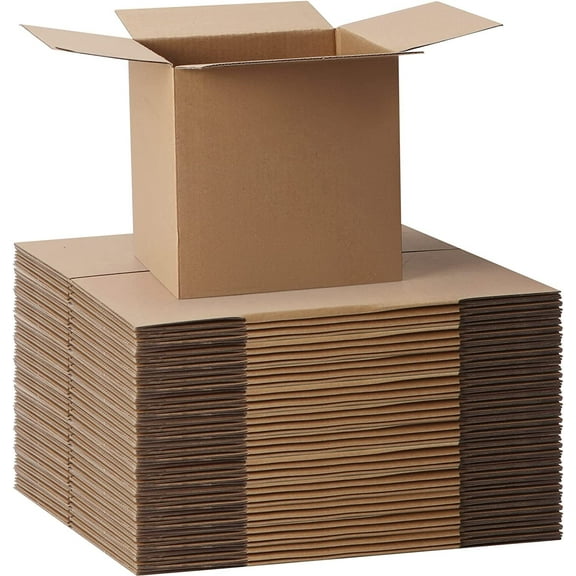 Calenzana 40 Pack 6x6x6 Shipping Boxes, Corrugated Cardboard Box for Shipping and Mailing, Brown, Recycled