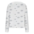 thumbnail image 3 of WRKEKC Botanical Print French Wool Plush Jacket Button Front Fall Winter Soft Coat with Pockets for Coffee Run and Weekend Style White M, 3 of 4