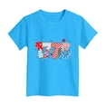 thumbnail image 4 of TOWED22 Girls July 4th Tops Patriotic Shirt American Flag Short Sleeve Tshirts for Girl(Blue,3-4 Y), 4 of 4