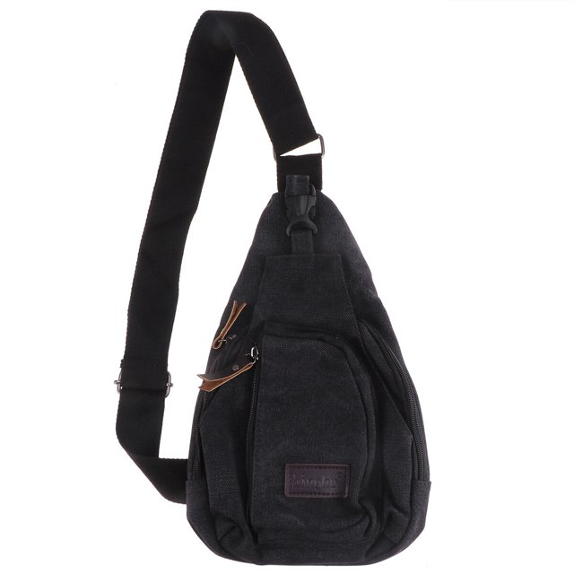 EeaseCA Man Shoulder Bag Canvas Multifunction Ourdoor Shoulder Bag for Man Male Boy (Black, Small Size)