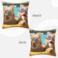 thumbnail image 3 of Susaid Sunglasses Beach Kittens Print Velvet Throw Pillow Covers Home Art Deco Pillowcase Square Pillow Case Cushion Cover for Bed Sofa Living Room Car Indoor and Outdoor-18"x18", 3 of 8
