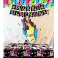 thumbnail image 6 of 90s Party Supplies - Back to the 90s Party Decorations Set Including HAPPY BIRTHDAY Banner, Hanging Swirls, 90s Element Bunting, Plates, Cups, Napkins, Tableware, Tablecloth, Balloons - Serves 20, 6 of 6