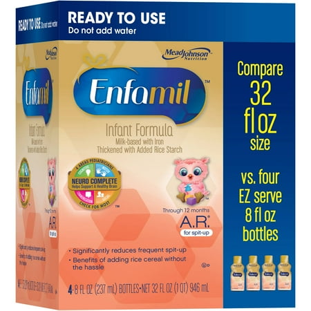 Enfamil A.R. Ready to Use Infant Formula, 8 fl oz, 4 count
