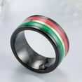 thumbnail image 5 of 10mm Red/Purple/Green Color Men's Black Band Titanium Steel Ring Sz 7-12, 5 of 9