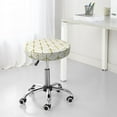 thumbnail image 7 of Xecao's White And Gold Geometry Print Stool Covers offer stylish, washable protection for PU round bar stools, perfect for home or commercial use., 7 of 7