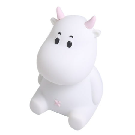 

Night Light for Children Kids Baby Gift Bedside Bedroom LED Animal Cartoon Lamp USB Rechargeable Contact Sensor(Pink)