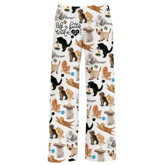 Collections Etc Life Is Better With A Cat Lightweight Lounge Pants