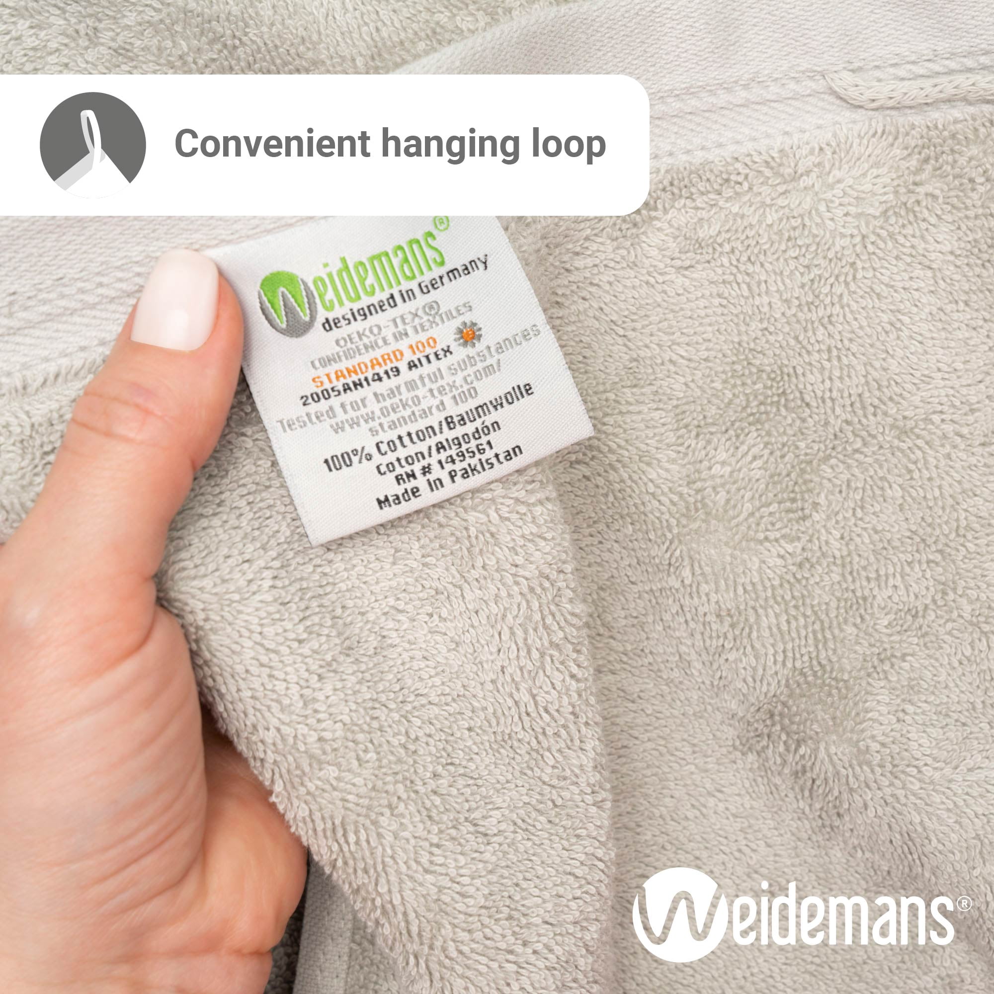Premium 8 Pieces Towel Set including 2 Bath Towels 30" x 56", 2 Hand Towels 18" x 30" and 4 Washcloths 13" x 13" - Color: Silver |100% Cotton |Machine Washable high Absorbency