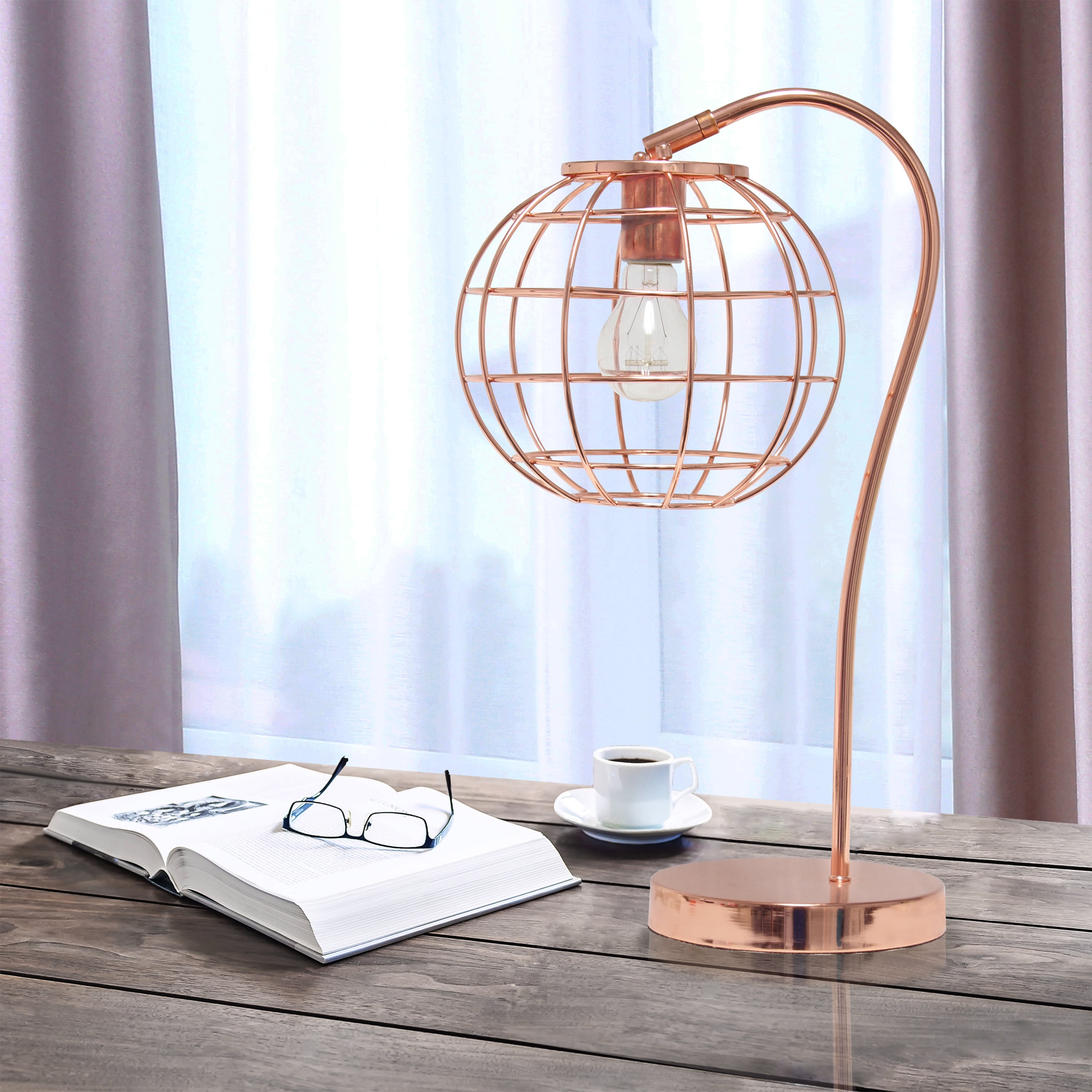 gold cage table lamp