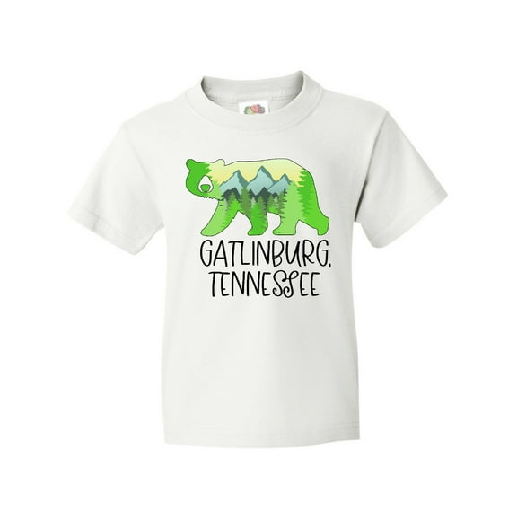 Inktastic Gatlinburg, Tennessee- Mountains and Bear Shape Youth T-Shirt