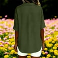 thumbnail image 5 of Ruimatai Women's Casual Linen Blend Short Sleeve Shirt with Collar Top for Summer Spring Fall Comfortable Soft Wrinkle Resistant Daily Wear, 5 of 7