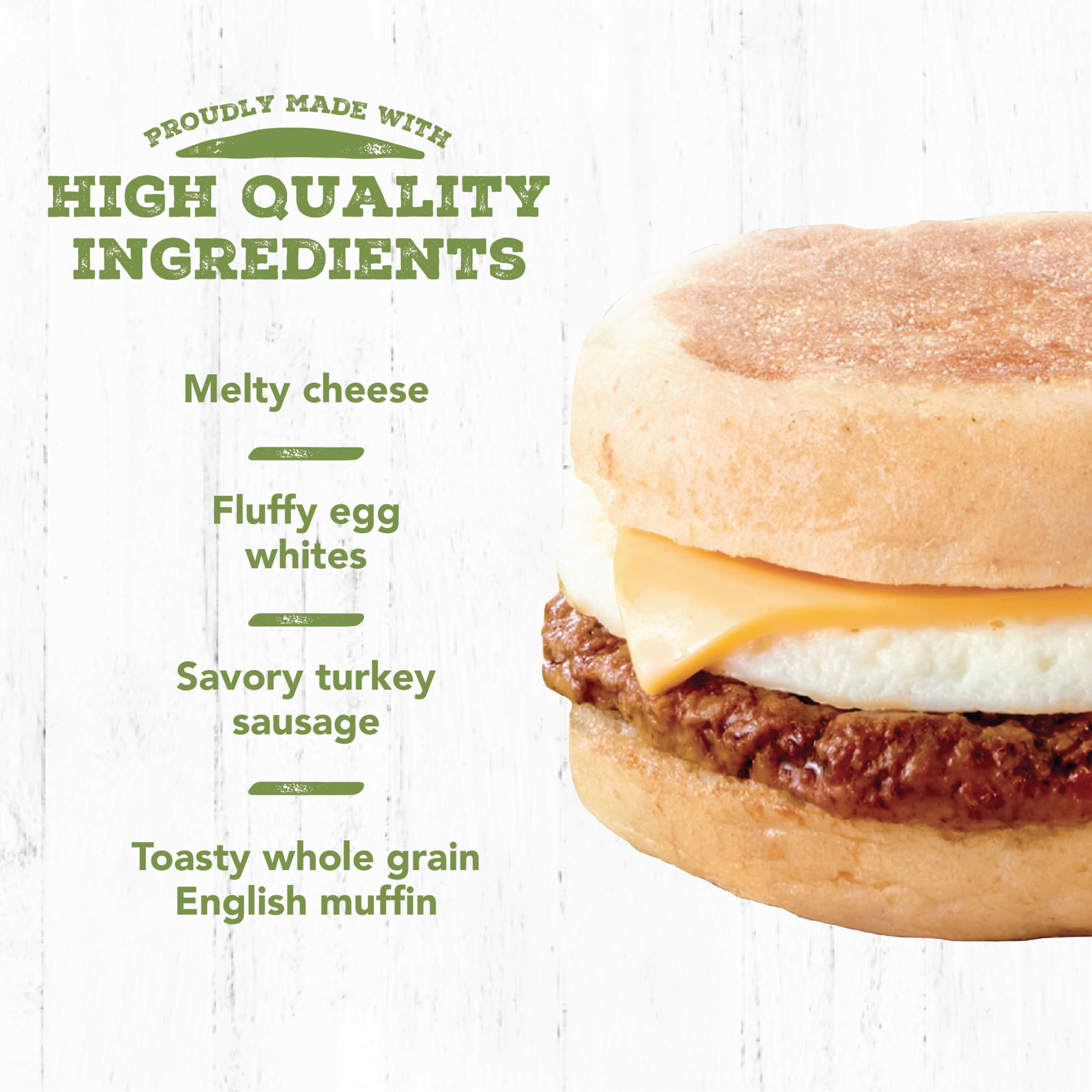 Jimmy Dean Delights Turkey Sausage, Egg White & Cheese English Muffin, 16.4 oz, 4 Count (Frozen)