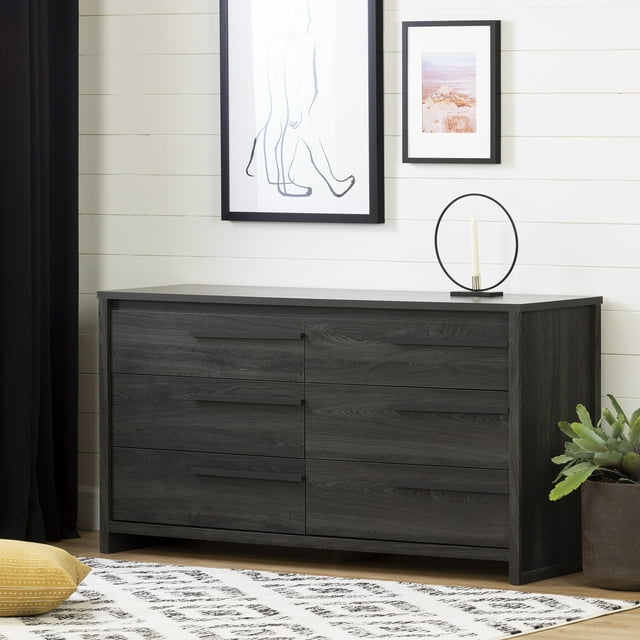 Commode 6 tiroirs pour Adulte, fini Chêne gris, collection Lensky de Meubles South Shore