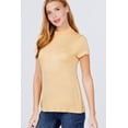 thumbnail image 3 of Short Sleeve Mock Neck Rayon Spandex Rib Top, 3 of 5