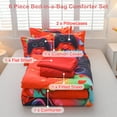 thumbnail image 4 of Btargot 6PCS Video Game Comforter Set Twin 3D Gamepad Ultimate Gamer Bedding Set Red for Boys Girls, 4 of 12