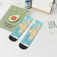thumbnail image 7 of Fuzoiu World Map With Animals 1 Print Adult Socks, Crew Moisture-wicking Socks, Unisex Cushion Crew Socks,Casual Sports Ankle Socks, 7 of 7