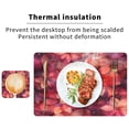thumbnail image 6 of Wobogo Transparent Red Flowers Placemats Coasters Set of 2 Heat-resistant Non-slip Easy to Clean Square Dinner Plate Mat, 6 of 8