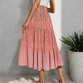 thumbnail image 4 of Mgmyaa Skirts for Women Floral Long Skirt Drawstring Pocket Elastic Waist Casual Summer Pleated Skirt, 4 of 5