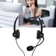 thumbnail image 4 of Call Center Earphone, Noise Cancelling Adjustable Volume Binaural Lightweight Black Wired Telephone Headset  For Office, 4 of 8
