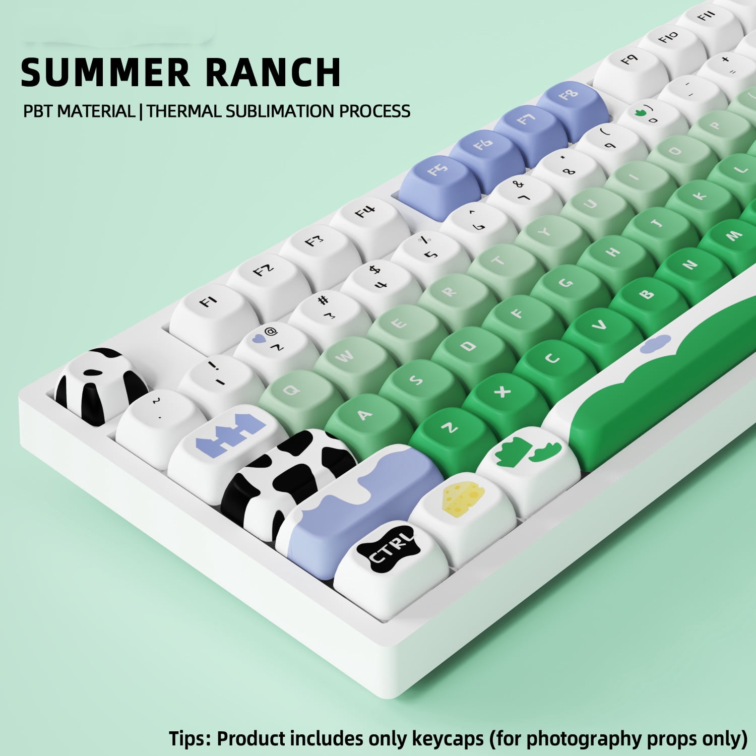 Summer Ranch Keycaps 121 Keys PBT Material MOA Profile DYE-SUB For MX Switch Wooting Mechanical Keyboard Keycaps ISO ANSI Layout