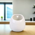 thumbnail image 2 of RENACLIPY White Round Hanging Ceramic Planters for Indoor Outdoor 2pcs, 2 of 8