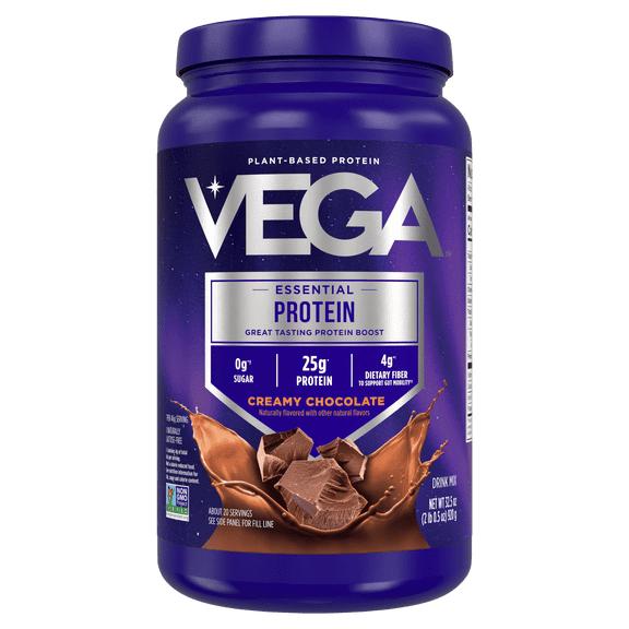 Vega - Original Protein Plant-Based Protein Powder, Chocolate, Gluten-Free, 25g Protein, 20 Servings (32.5oz)