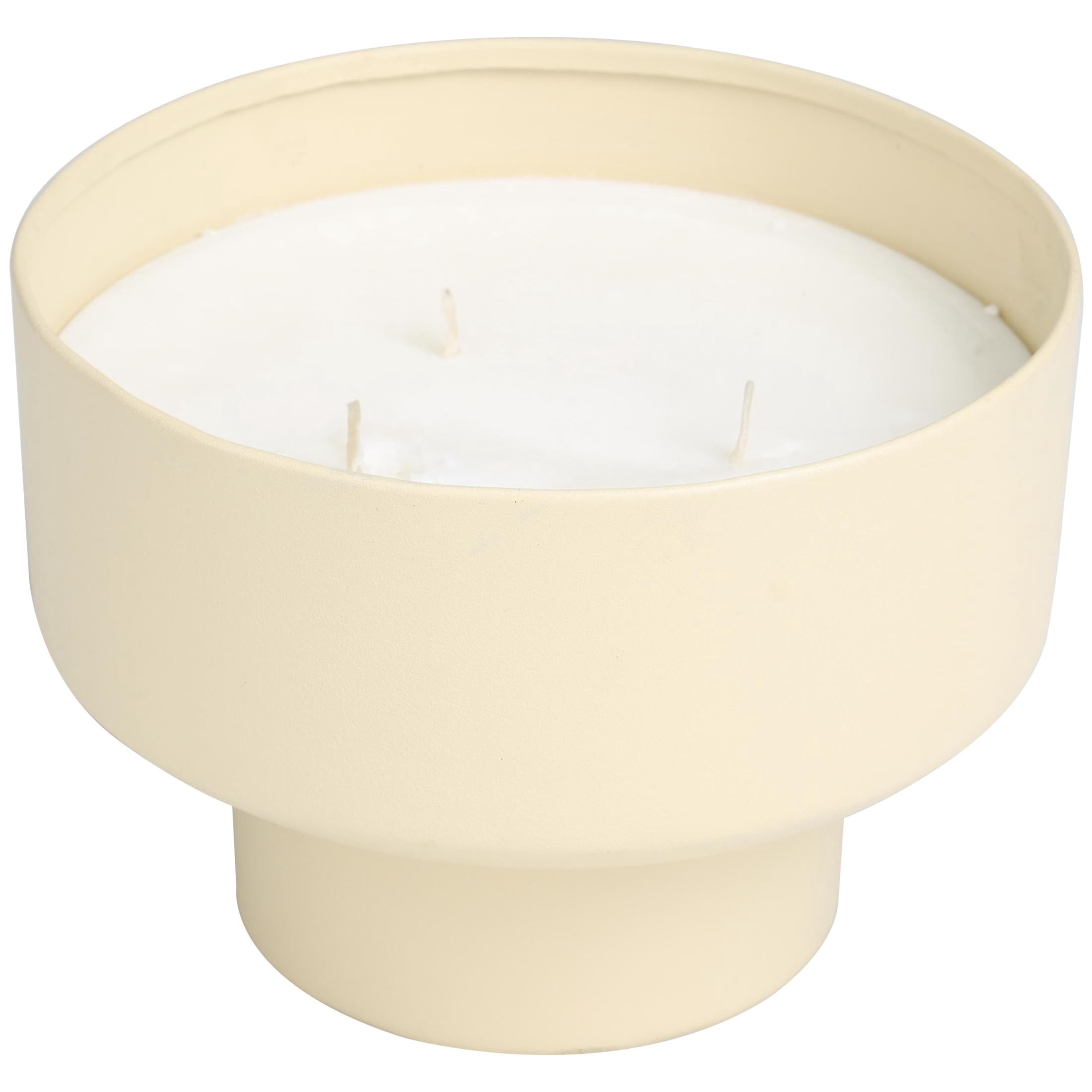 DecMode Light Brown Metal Sweet Bamboo Scented Matte 50 oz 3 Wick Candle with White Wax