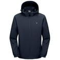 thumbnail image 2 of Little Donkey Andy Men's Lightweight Windbreaker Jacket Removable Hooded Windproof Coat for Running Hiking Golf Deep Blue L, 2 of 7
