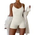 thumbnail image 5 of Cenuakty Women´s Summer Short Skinny Sling Jumpsuit Solid Color Sleeveless Backless Bodysuit, 5 of 7
