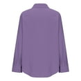 thumbnail image 5 of IROINNID Women Solid Color Long Sleeve Button Down Shirt Casual Loose Fit Blouse Top Womens Fashion Basic Comfortable Button Up Shirt Female Elegant Stylish Tunic Shirt(Purple#1,2XL), 5 of 7