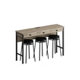 thumbnail image 6 of Aukfa Bar Table Set for 3 with Charging Station and Drawers, 4-Piece Counter Height Dining Table Set with 3 PU Stools, Gray, 6 of 7