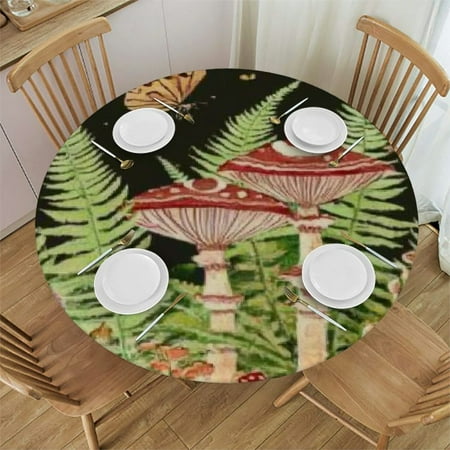 

Sheronv Round Table Cover Stain Resistant and Washable for Indoor Outdoor Tablecloth Kitchen Dining Parties - 100% Polyester Table Cloth 54 -58