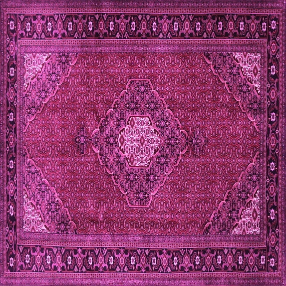Ahgly Company Indoor Square Medallion Pink Traditional Area Rugs, 3' Square