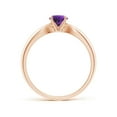 thumbnail image 2 of ANGARA Natural Solitaire Round Amethyst Tapered Shank Ring in 14K Rose Gold for Women (Size-5mm) | February Birthstone, Birthday, Anniversary, Jewelry Gift for Women | Natural Amethyst Ring, 2 of 8