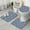 Blue Pioneer Flower, variant on Blue Pioneer Flower and Paisley Pattern Bathroom Rugs Sets 3 Piece,Toilet Cover Set,Absorbent Non Slip Bathroom Mats Sets with U-Shaped Contour Rug Toilet Rug Set