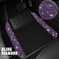 thumbnail image 4 of Car-Grand Bling Rhinestone Diamond car floor mats shining carpet sparkly glitter crytal with anti-slip heel waterproof universal fit cute girl women 4pcs Purple, 4 of 8