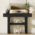 thumbnail image 2 of Finmind 41.34-Inch Farmhouse Console Table, 2-Tier Narrow Sofa Table Behind the Couch, Entryway Furniture with Storage Shelves for Living Room, Hallway, Foyer, Natural Brown, 2 of 8