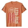thumbnail image 4 of 250th Anniversary USA Shirts Men Short Sleeve T Shirts Casual American Flag Print Pullover 4th of July Celebration Party Tops Independence Day Patriotic Crew Neck 1776-2026 Tees Saffron M, 4 of 5
