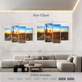 thumbnail image 4 of Elephant Stock Sonoran Desert Sunset Landscape Wall Art - Horizontal Multi Panel Canvas - Living Room Wall Decor - Nature Multi Panel - Beige And Orange Decor - 84" x 54", 4 of 8