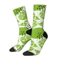 thumbnail image 1 of Wukai Green Various Lemons Print Contrast Color Mid-tube Socks, 3D Printing Design Adult Socks, High Elastic Breathable Sports Socks, Suitable for Daily,Unisex, 1 of 6
