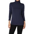 thumbnail image 1 of TheMogan Women's S~3X Essential Soft Jersey Ruched Turtle Neck Long Sleeve Slim Fit Top, 1 of 7