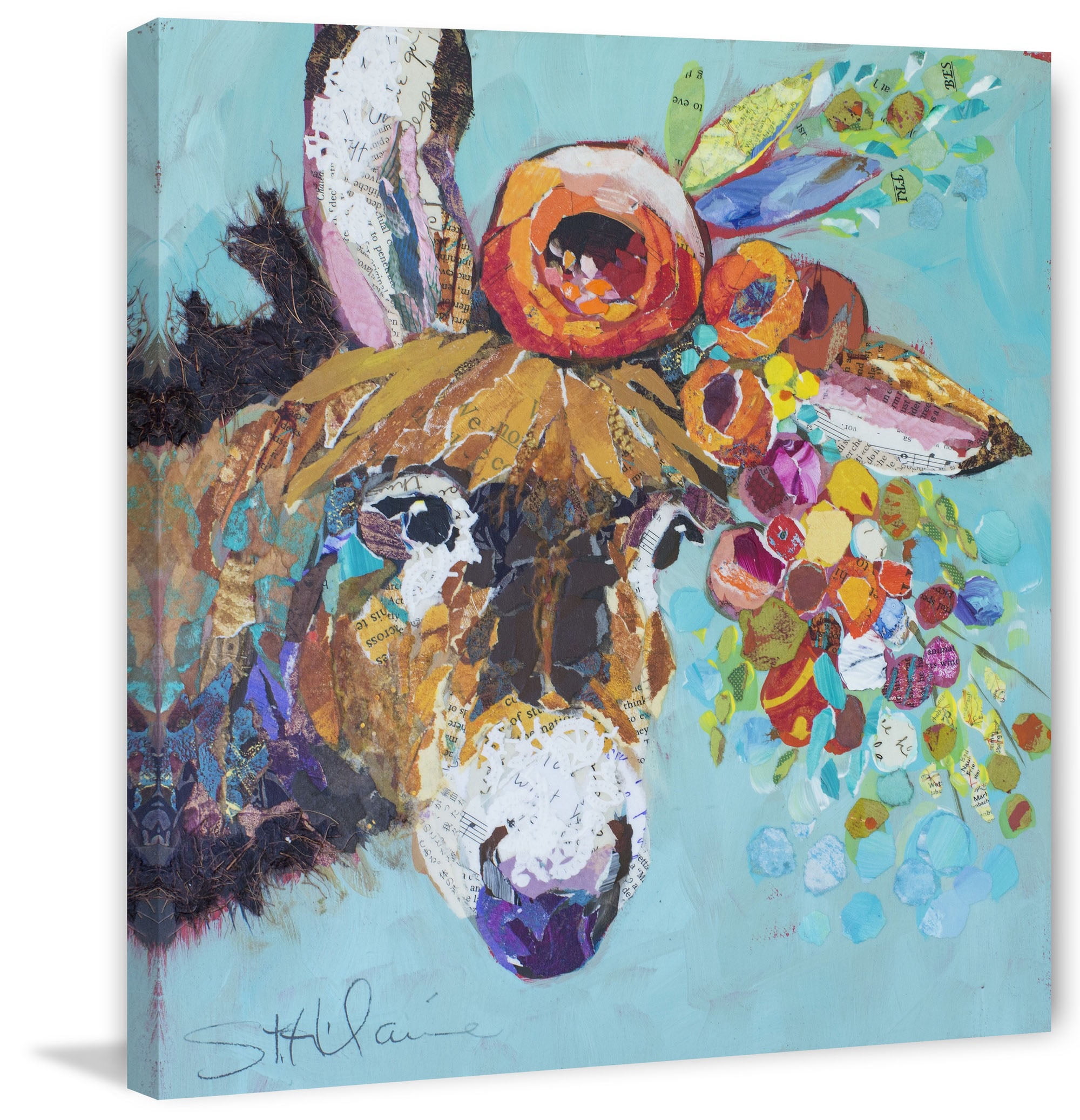Marmont Hill Floral Donkey by Elizabeth St. Hilaire Canvas Wall Art