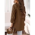 thumbnail image 2 of Blazer PRETTYGARDEN para mujer, otoño, color café, talla L, 2 of 6