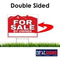 thumbnail image 6 of NEXT LEVEL SIGNS | For Sale By Owner Yard Signs | 24 W x 18 H Inches | 24" x 10" Metal Ground H-Stake | Double Sided Corrugated Plastic (Pack Of 10), 6 of 7