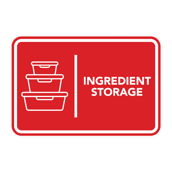 Signs ByLITA Classic Framed Ingredient Storage Door or Wall Sign Easy Installation | Health And Safety | Building And Hospitality Sign (Red) - Large