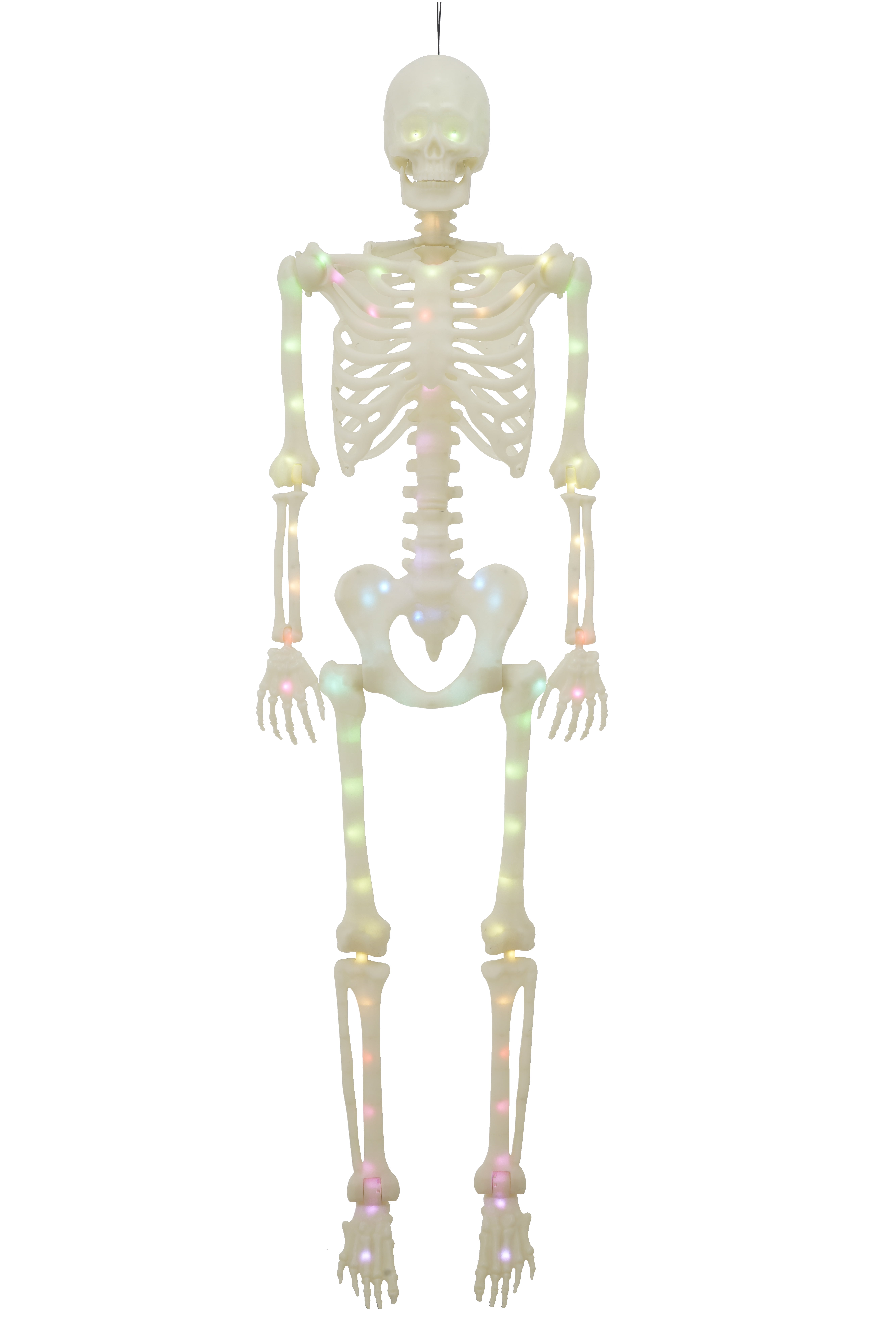 5-Foot Poseable Rainbow LED Illuminated Skeleton, Halloween Hanging Decoration, by Way to Celebrate