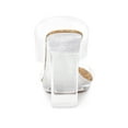 thumbnail image 2 of BLISSFUL STEP Women's Platform Clear Block Heel Slide Sandals Light Brown Cork 6, 2 of 7